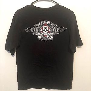 Lucky 13 tattoo your soul skull ace t-shirt sz Sm